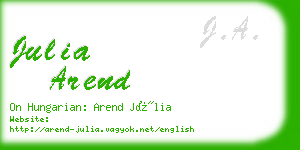 julia arend business card